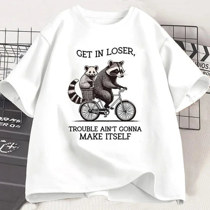 Funny Raccoon Graphic T-Shirt for Kids