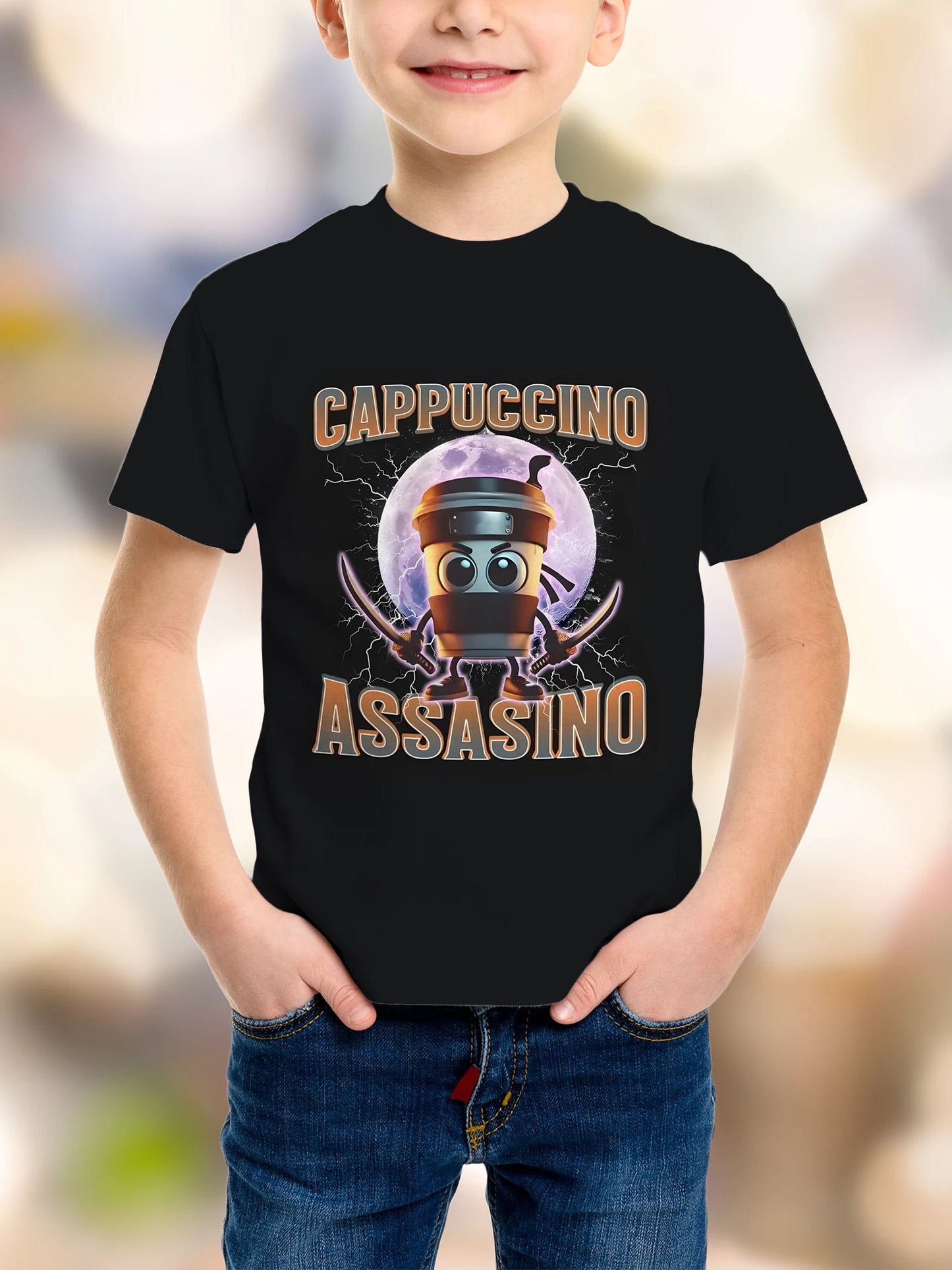 boys' 3d cartoon print t-shirt - tung tung sahur