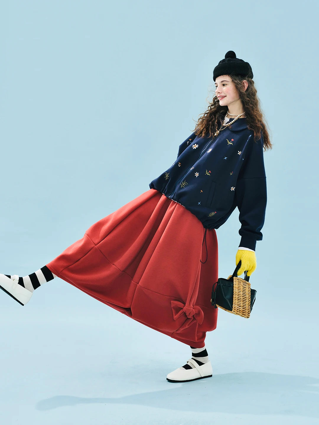 cute vintage floral zip-up hoodie for kids