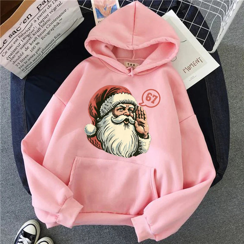 christmas santa 67 graphic hoodie for kids