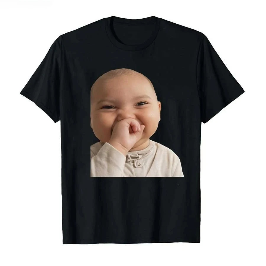 funny ai baby t-shirt with laughing emoji