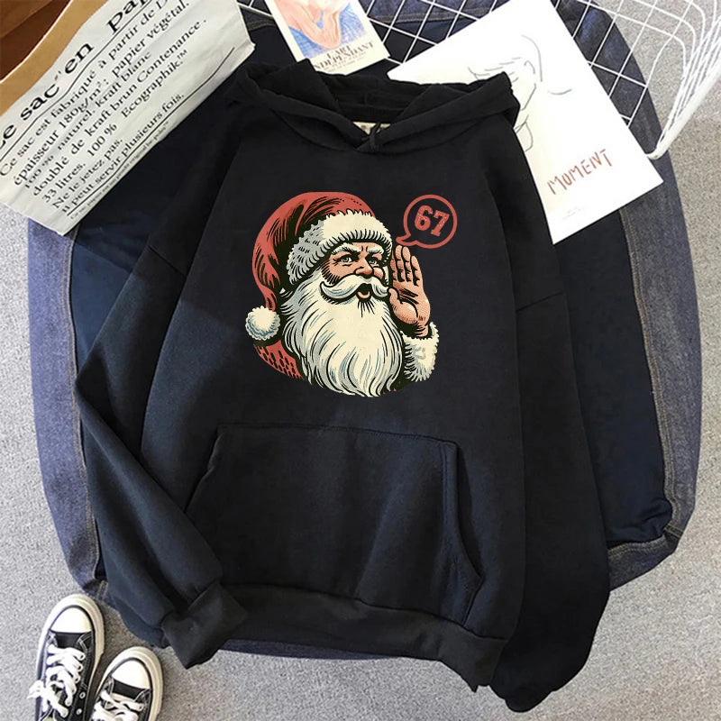 christmas santa 67 graphic hoodie for kids