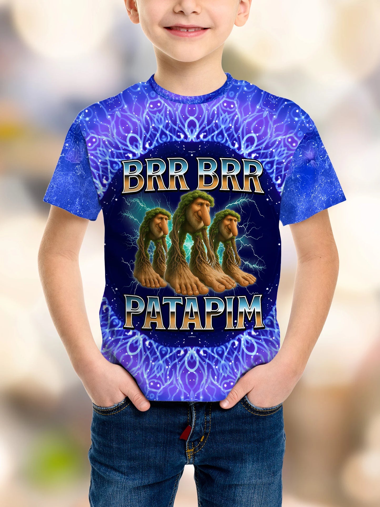 boys' 3d cartoon print t-shirt - tung tung sahur