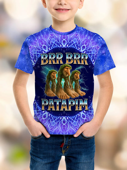 Boys' 3D Cartoon Print T-Shirt - Tung Tung Sahur