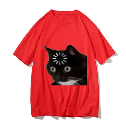Funny Cat Emotion Print T-shirt for Kids