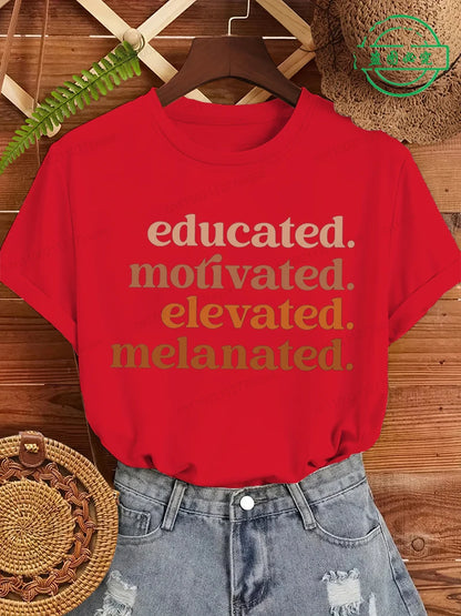 Educated Motivated Melanated T-Shirt for Kids
