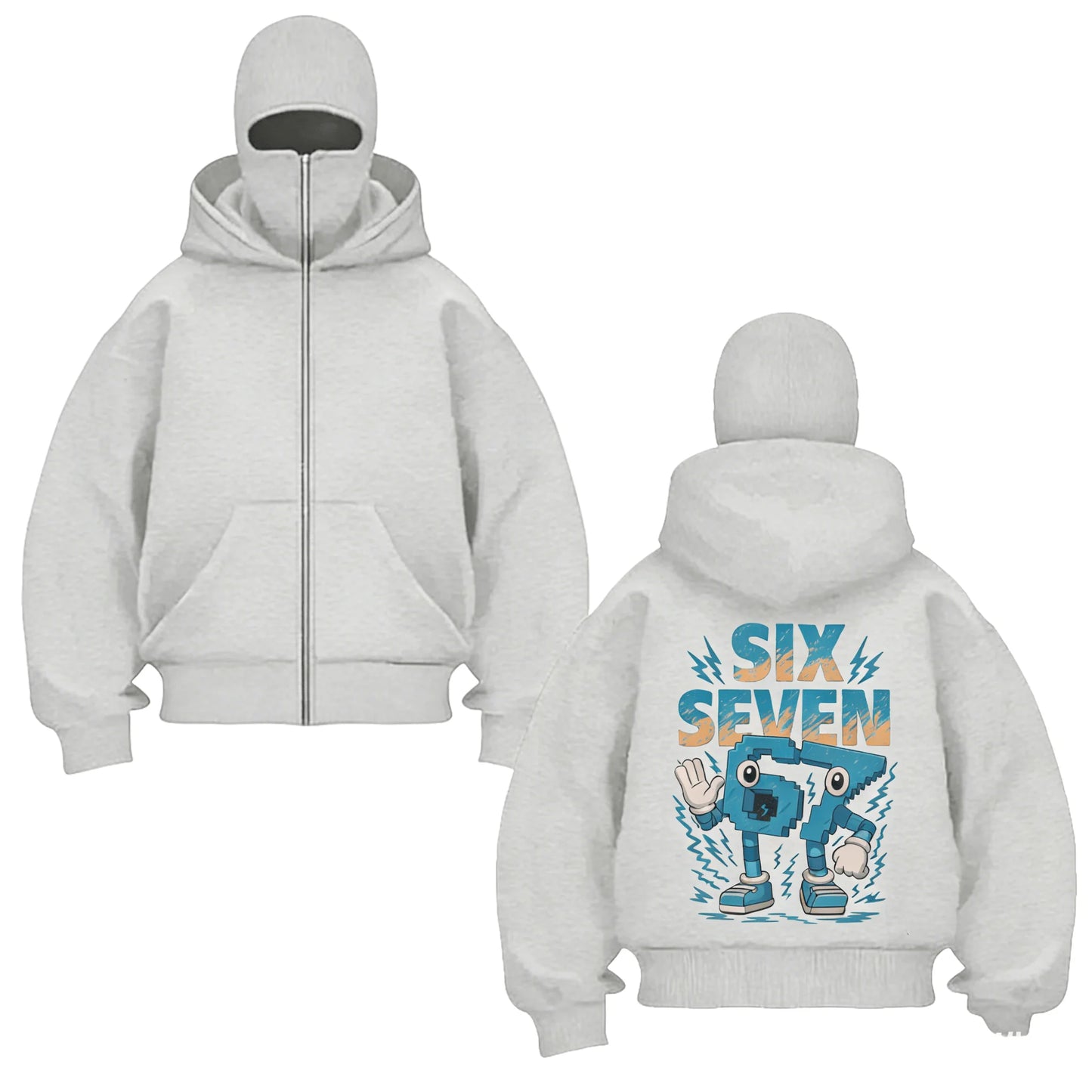 double layered pullover hoodie with fun graphic design