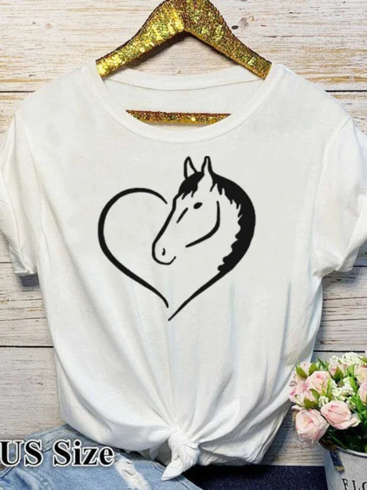horse heart print yellow t-shirt for kids
