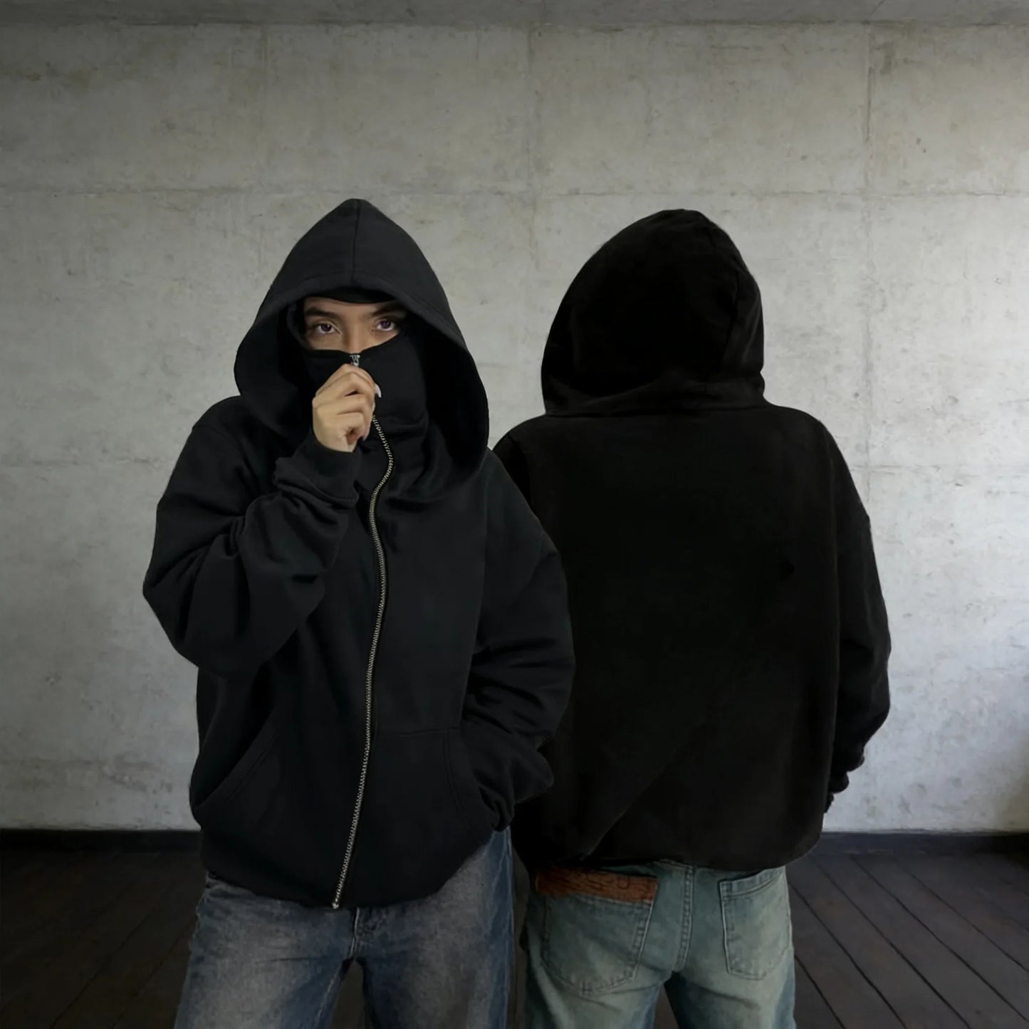 double layered pullover hoodie with fun graphic design