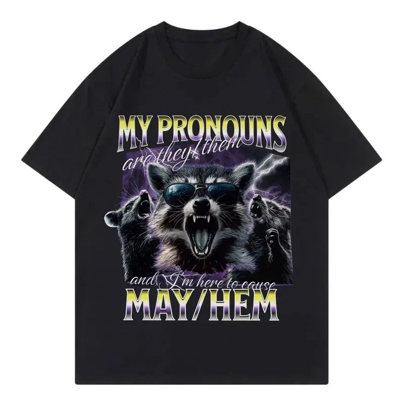 unhooked raccoon graphic t-shirt for kids