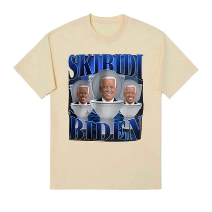 Skibidi Biden Funny Meme T-shirt for Kids and Teens