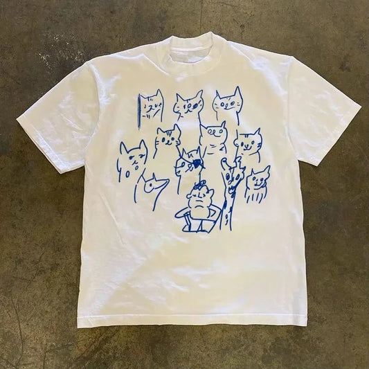 Kids' Cat Print Graphic T-shirt