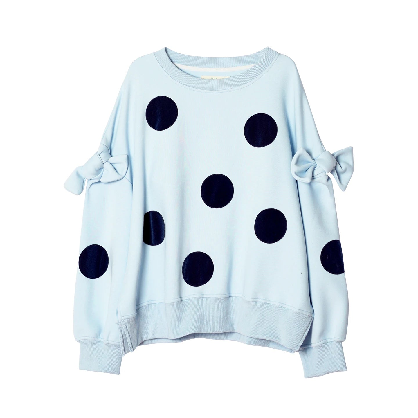 polka dot bowknot blue hoodie for kids
