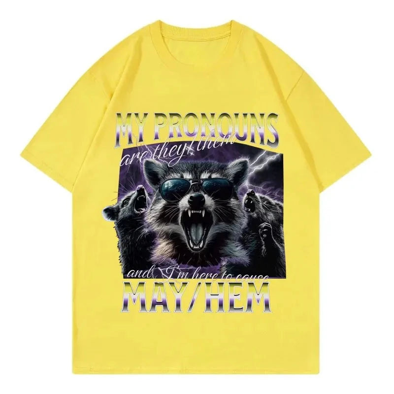 unhooked raccoon graphic t-shirt for kids