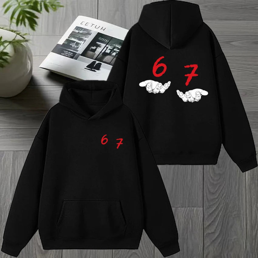 gen alpha slang print winter hoodie