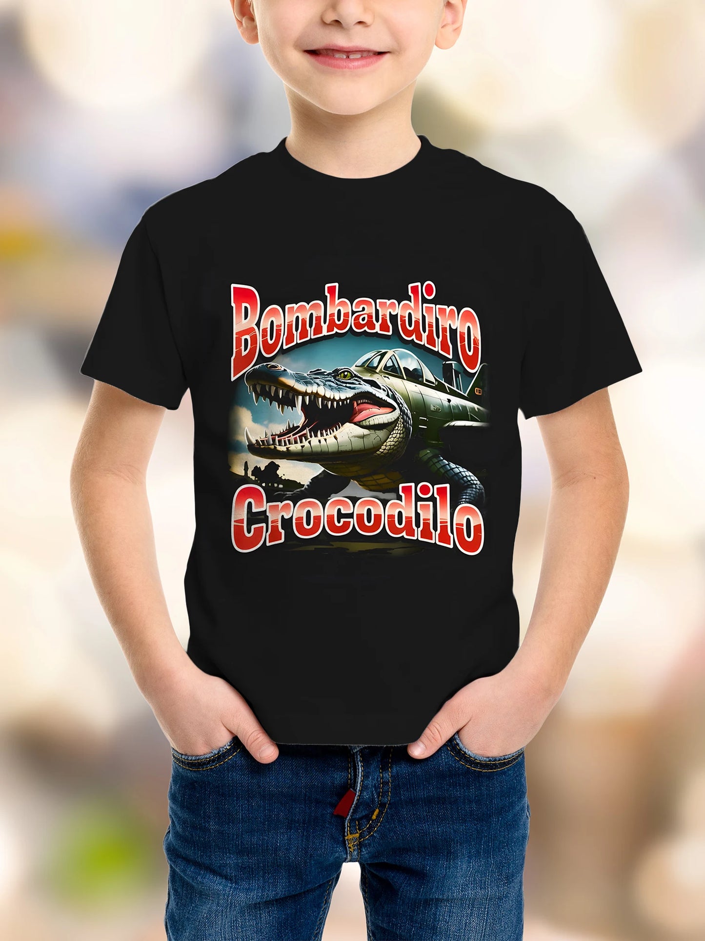 boys' 3d cartoon print t-shirt - tung tung sahur