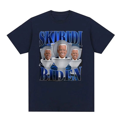 Skibidi Biden Funny Meme T-shirt for Kids and Teens