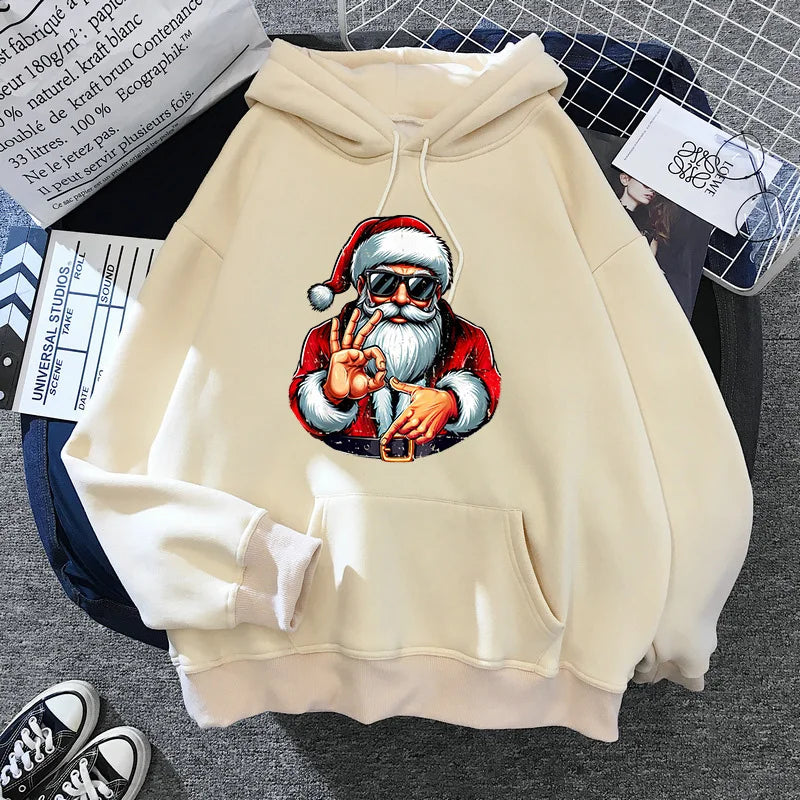 christmas santa graphic hoodie for kids