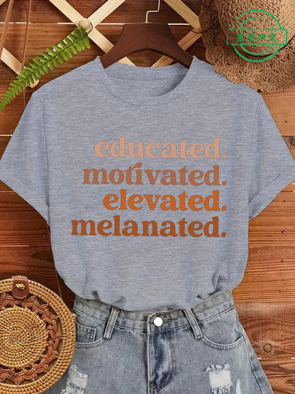 Educated Motivated Melanated T-Shirt for Kids