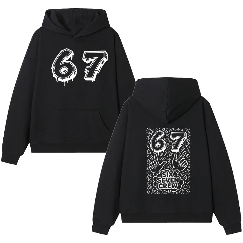 six seven crew graffiti hoodie for kids