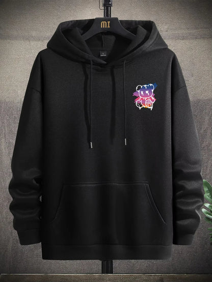 New York Cartoon Bear Sunset Hoodie for Kids