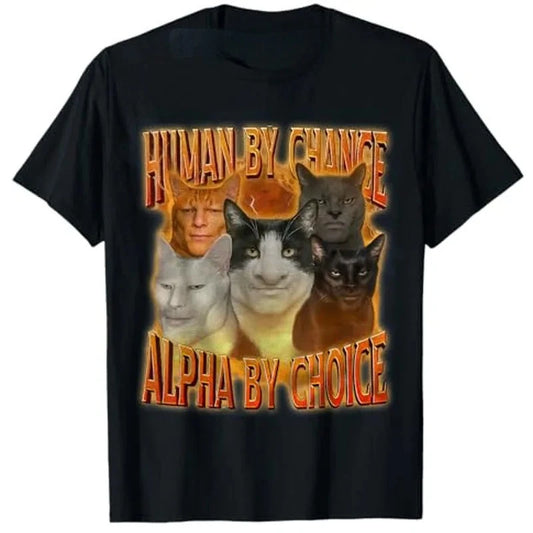 Alpha Cat Meme T-Shirt for Kids
