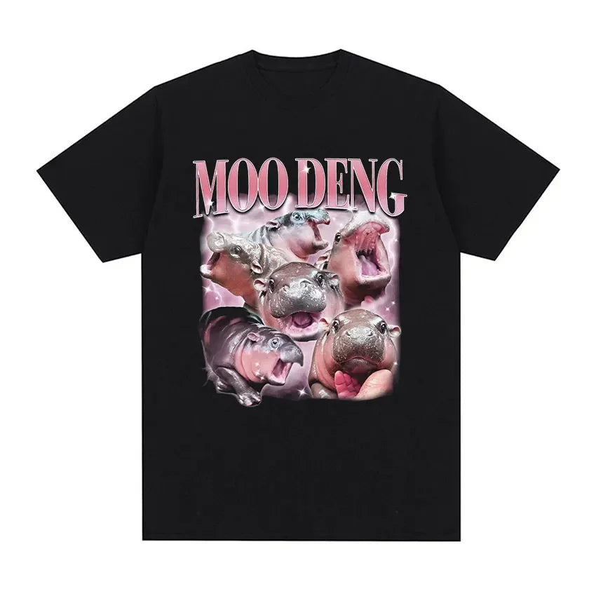 moo deng hippo graphic t-shirt for kids