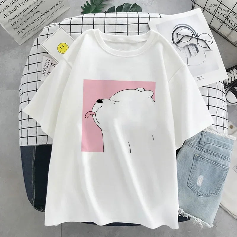 kawaii bear print short sleeve t-shirt for kids