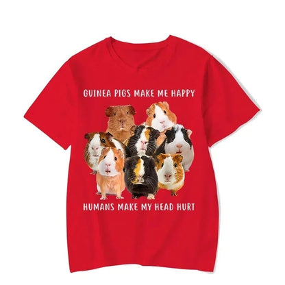 Guinea Pigs Make Me Happy Graphic T-shirt
