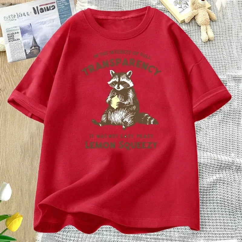 funny raccoon t-shirt - stay trashy graphic tee