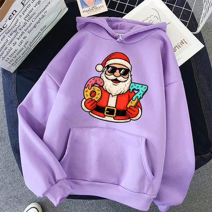 Y2K Christmas Santa Graphic Hoodie for Kids