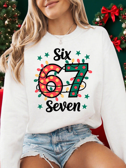 Six Seven Colourful Lights Print Sweatshirt