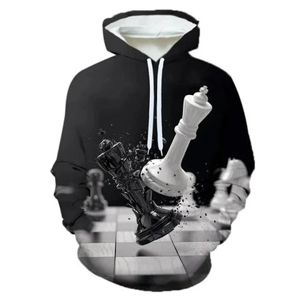 Chess Print Hoodie for Kids