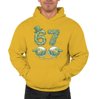 Funny 67 Unisex Hoodie with Lucky Clover Design