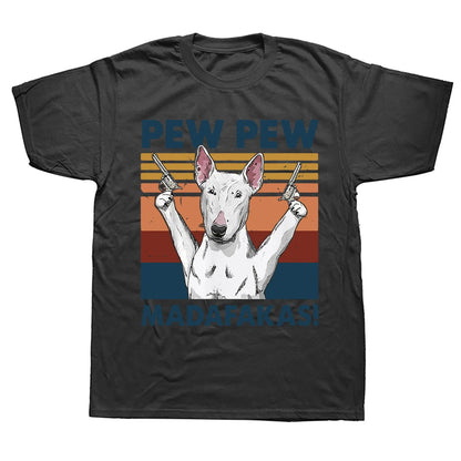 Pew Pew Bull Terrier Graphic T-Shirt for Kids