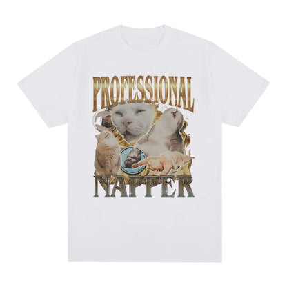 Professional Napper Cat Meme T-shirt for Kids