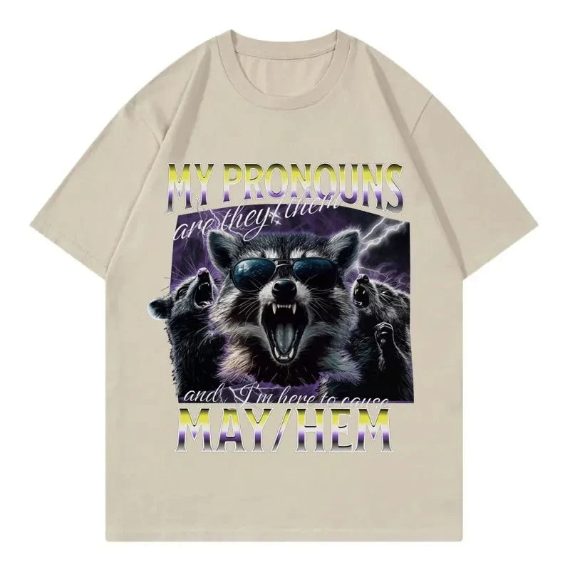 unhooked raccoon graphic t-shirt for kids