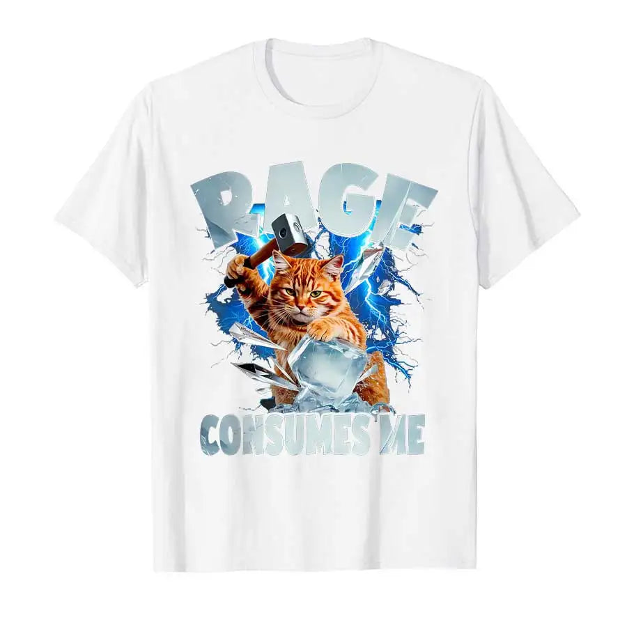anger consumed me cat emoji t-shirt