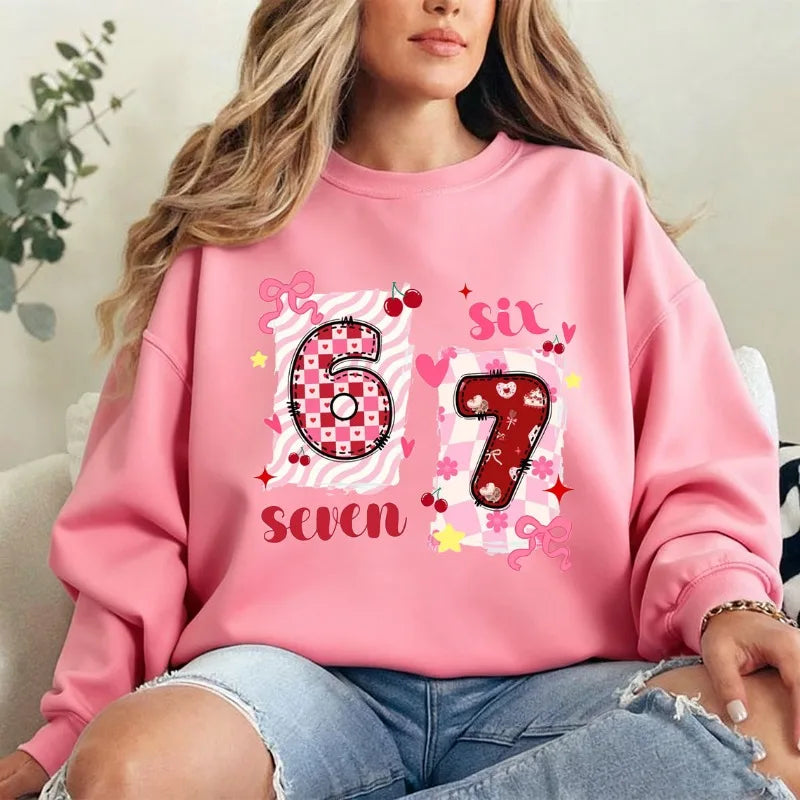 trendy meme pink hearts sweatshirt for kids