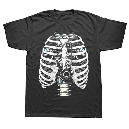 Funny Skeleton Mechanic Graphic T-Shirt for Kids