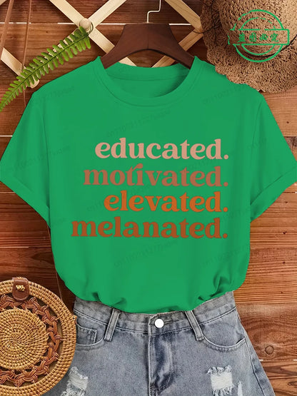 Educated Motivated Melanated T-Shirt for Kids