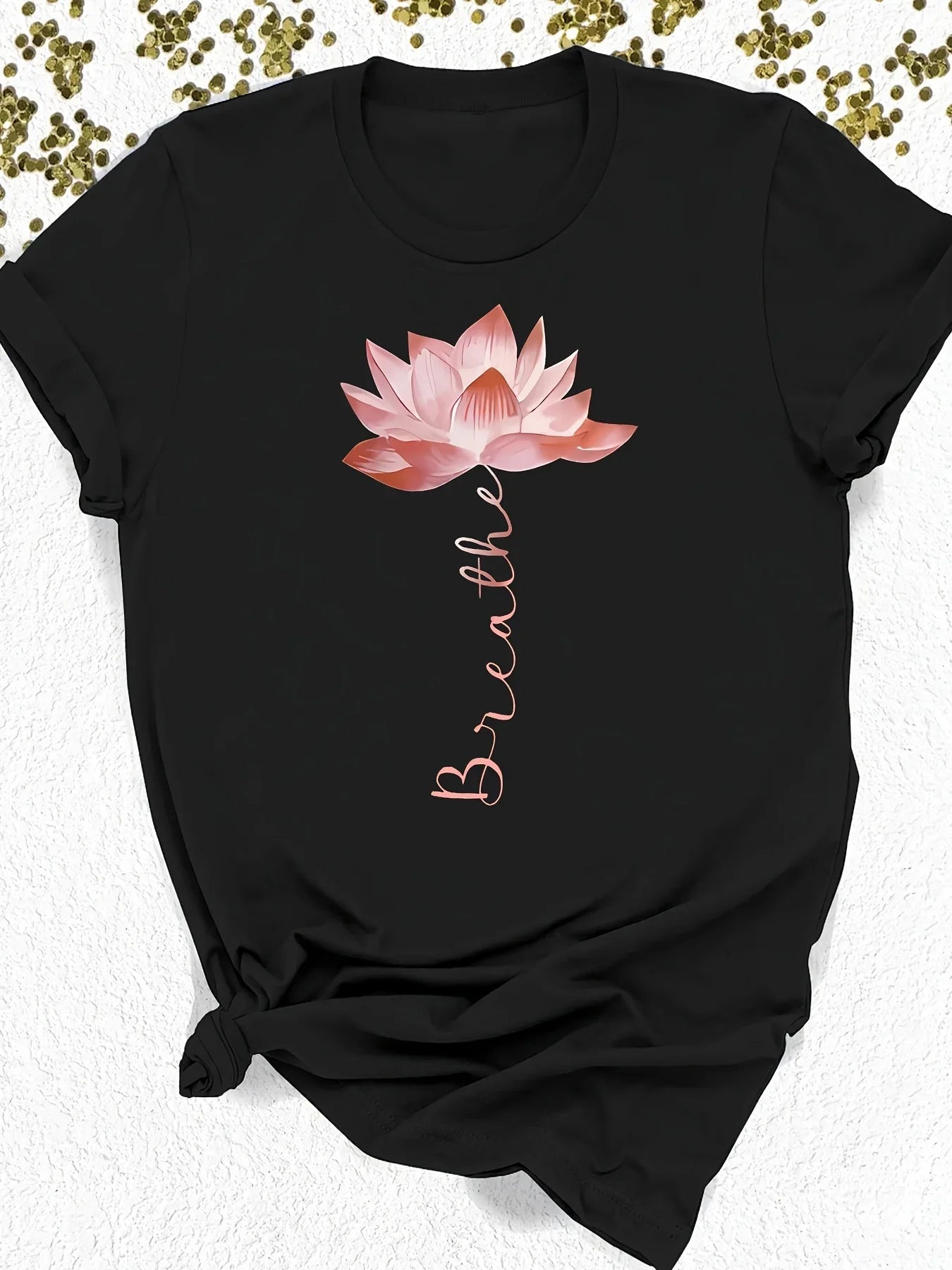 lotus graphic print t-shirt for kids