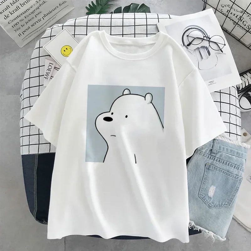 kawaii bear print short sleeve t-shirt for kids