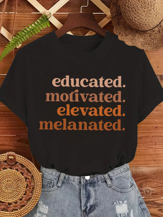 Educated Motivated Melanated T-Shirt for Kids