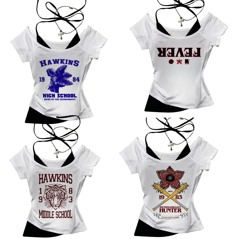 hawkins demogorgon graphic t-shirt for kids
