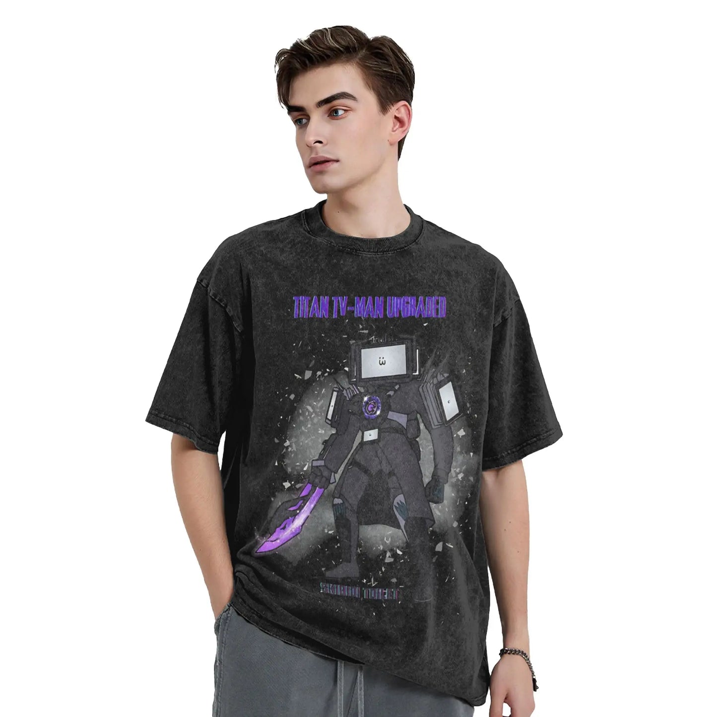titan tv man graphic t-shirt for kids