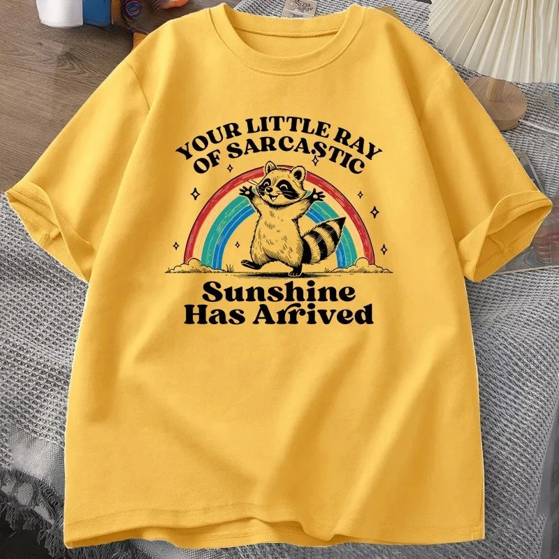 funny sarcastic raccoon t-shirt for kids