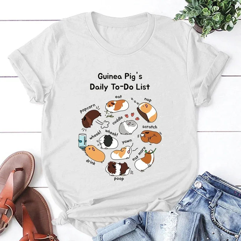 guinea pig's daily to-do list t-shirt