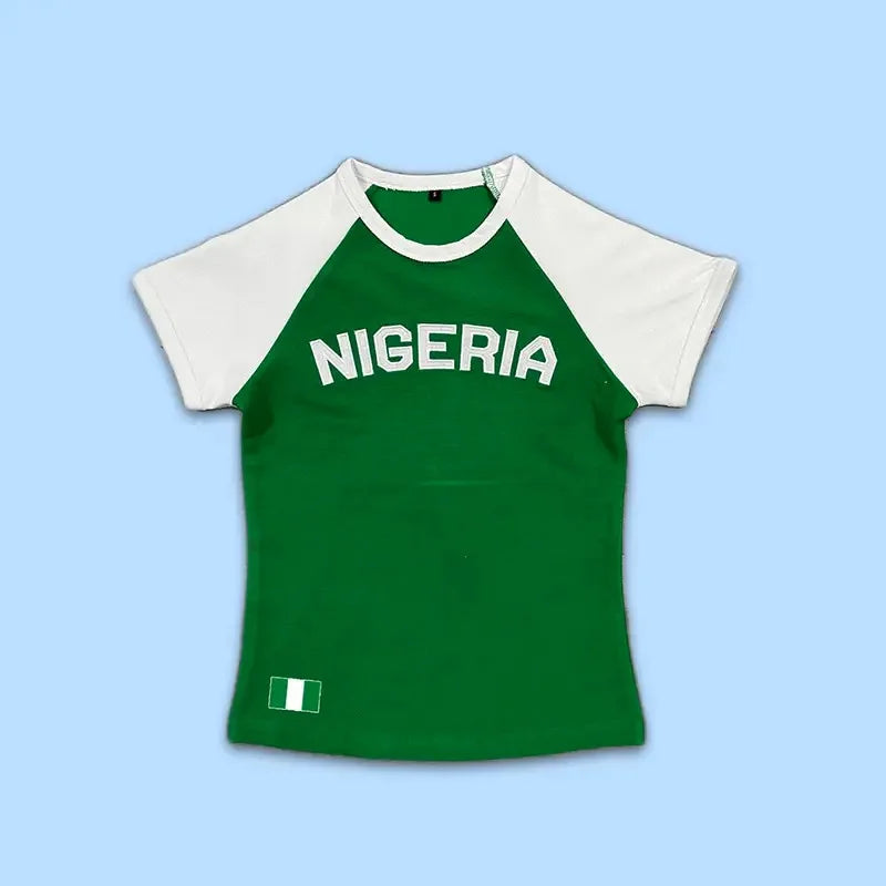 green nigeria graphic t-shirt for kids