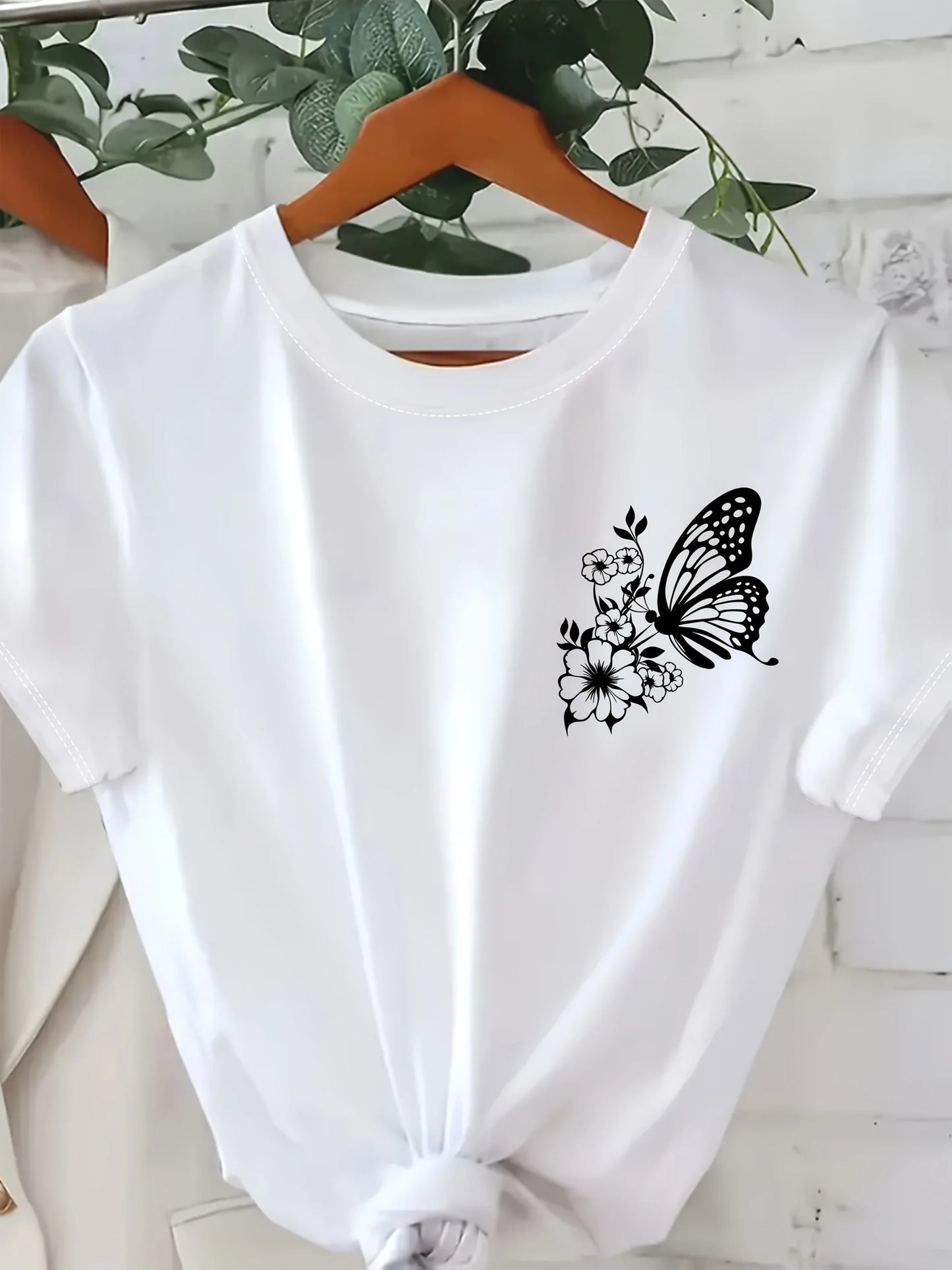 vibrant orange butterfly print t-shirt for kids